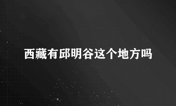 西藏有邱明谷这个地方吗