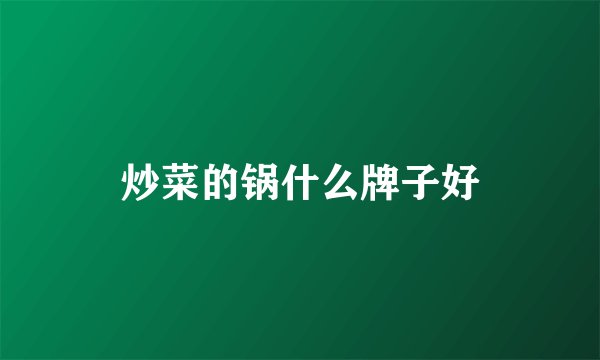 炒菜的锅什么牌子好