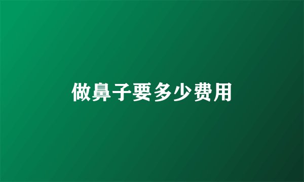做鼻子要多少费用