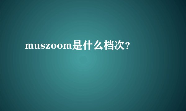 muszoom是什么档次？