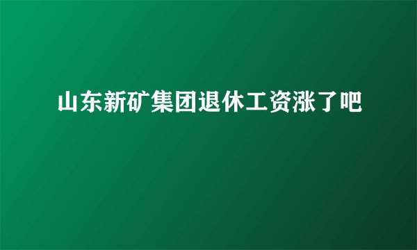 山东新矿集团退休工资涨了吧