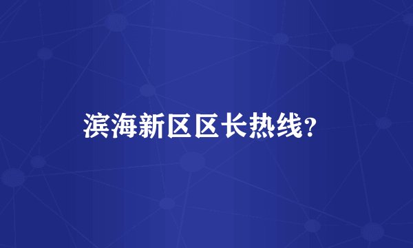 滨海新区区长热线？