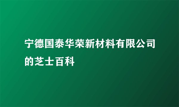 宁德国泰华荣新材料有限公司的芝士百科