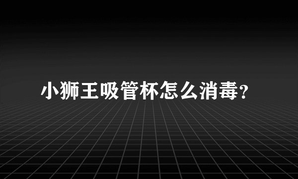 小狮王吸管杯怎么消毒？