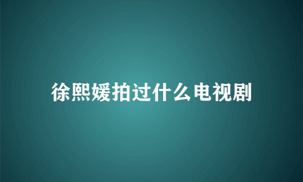 徐熙媛拍过什么电视剧