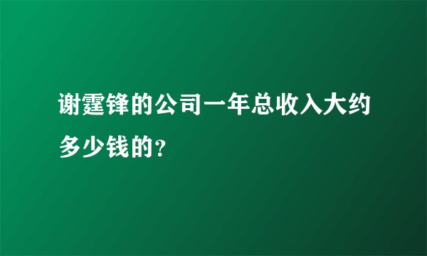 谢霆锋的公司一年总收入大约多少钱的？