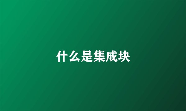 什么是集成块