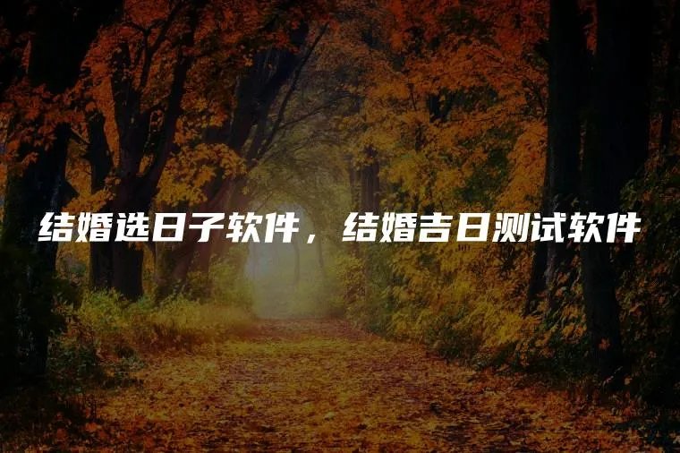 结婚选日子软件，结婚吉日测试软件