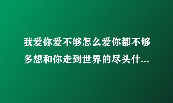 我爱你爱不够怎么爱你都不够多想和你走到世界的尽头什么歌名求答案
