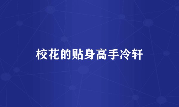 校花的贴身高手冷轩