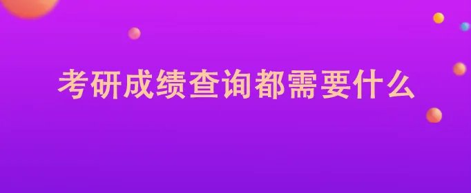 考研成绩查询都需要什么