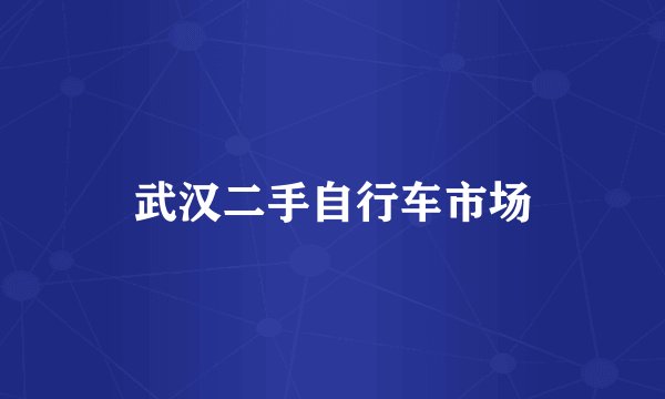 武汉二手自行车市场