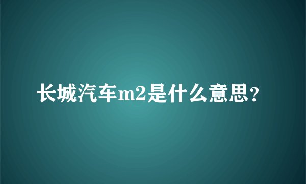 长城汽车m2是什么意思？