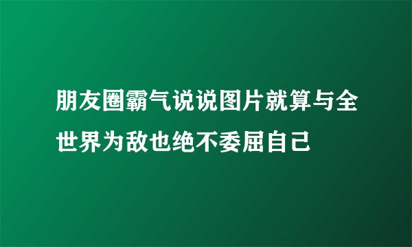 朋友圈霸气说说图片就算与全世界为敌也绝不委屈自己
