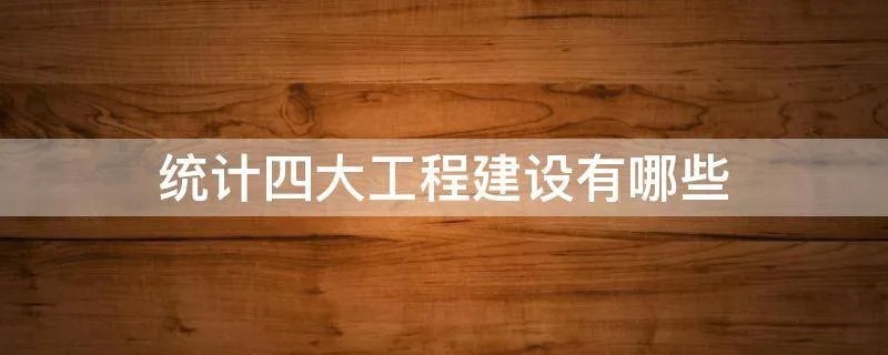 统计四大工程建设有哪些
