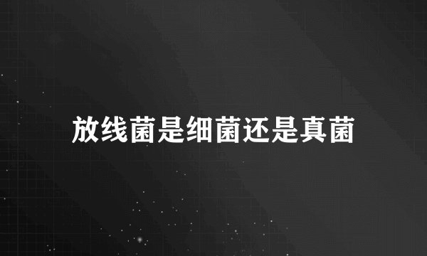 放线菌是细菌还是真菌