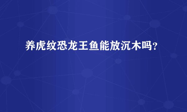 养虎纹恐龙王鱼能放沉木吗？