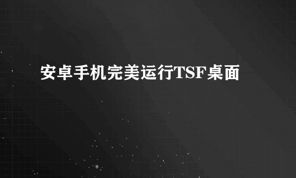 安卓手机完美运行TSF桌面