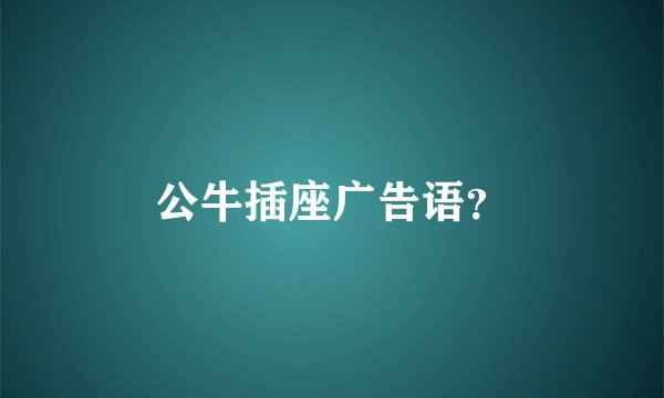 公牛插座广告语？