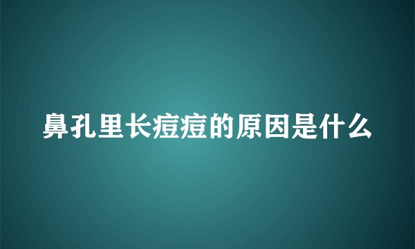 鼻孔里长痘痘的原因是什么