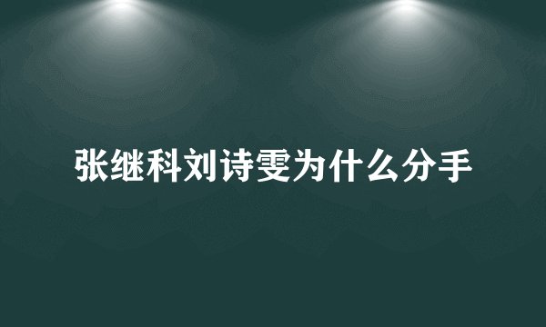 张继科刘诗雯为什么分手