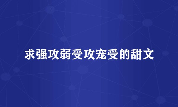 求强攻弱受攻宠受的甜文