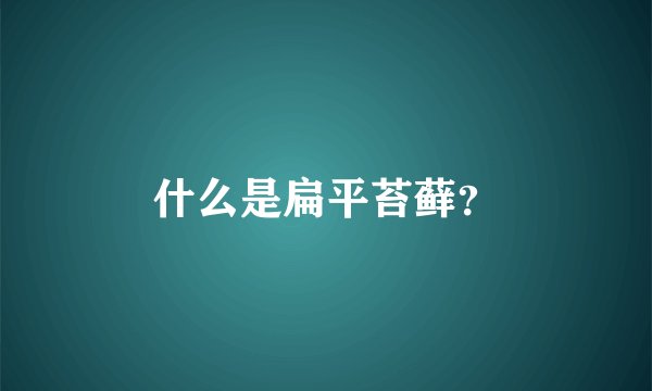 什么是扁平苔藓？