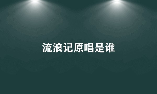 流浪记原唱是谁