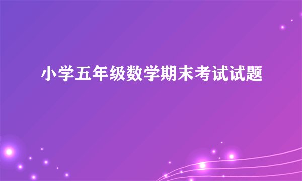小学五年级数学期末考试试题