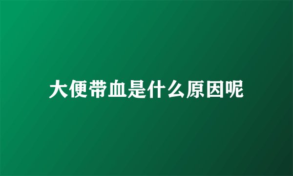 大便带血是什么原因呢