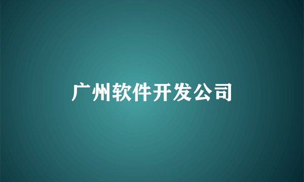 广州软件开发公司