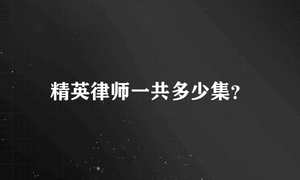 精英律师一共多少集？