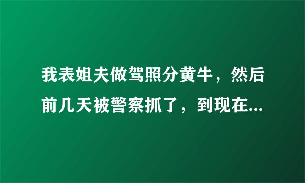 我表姐夫做驾照分黄牛，然后前几天被警察抓了，到现在没有联系方式也不知道抓到哪，这个会怎么判