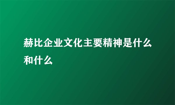 赫比企业文化主要精神是什么和什么