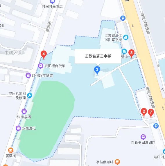 2023淮安公务员考试考点分布图：江苏省清江中学（淮安市启明外国语学校）
