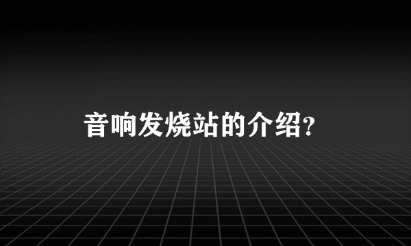 音响发烧站的介绍？