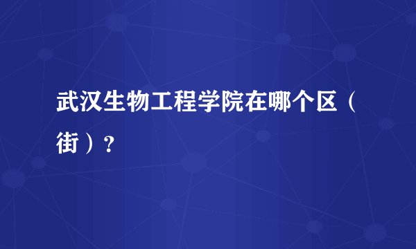 武汉生物工程学院在哪个区（街）？