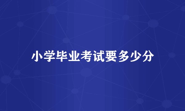 小学毕业考试要多少分