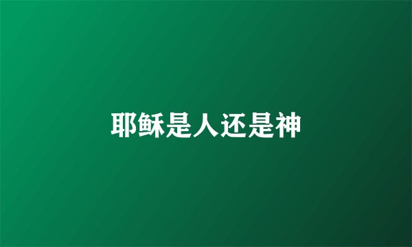 耶稣是人还是神