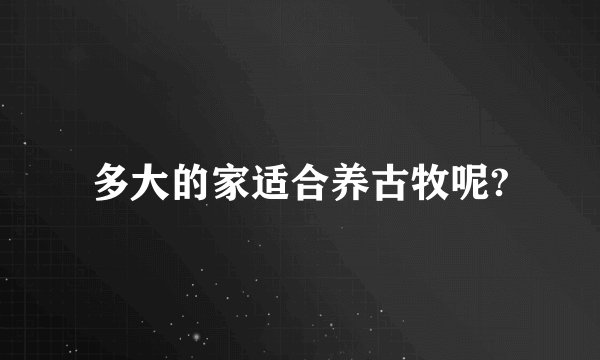多大的家适合养古牧呢?