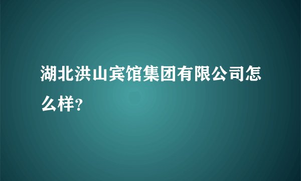 湖北洪山宾馆集团有限公司怎么样？