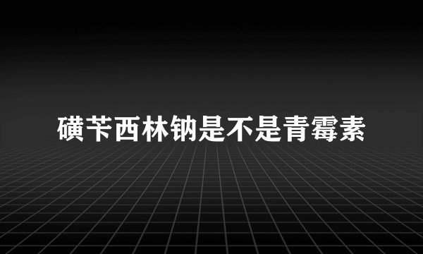 磺苄西林钠是不是青霉素