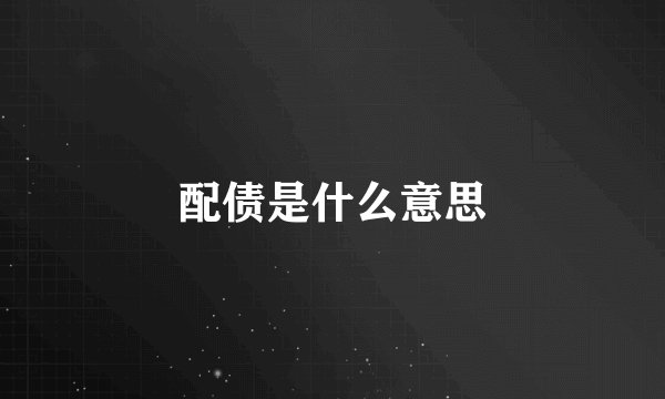 配债是什么意思