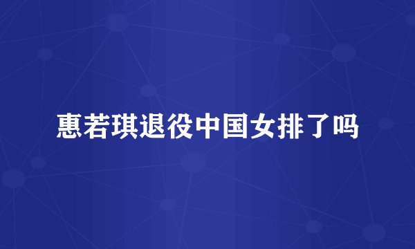 惠若琪退役中国女排了吗