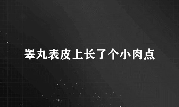 睾丸表皮上长了个小肉点
