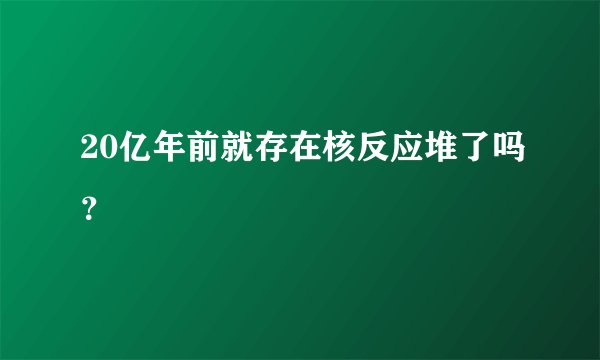 20亿年前就存在核反应堆了吗？