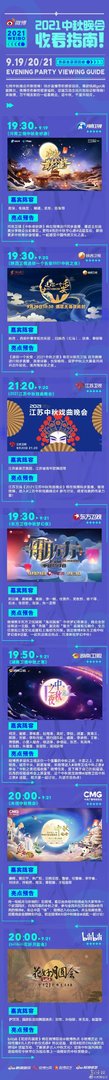 中秋晚会收看指南 中秋晚会名单2021