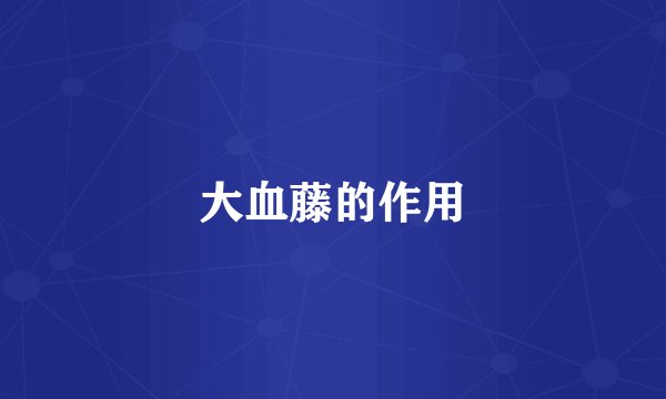 大血藤的作用