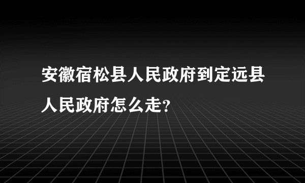 安徽宿松县人民政府到定远县人民政府怎么走？