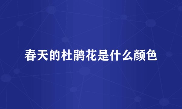 春天的杜鹃花是什么颜色